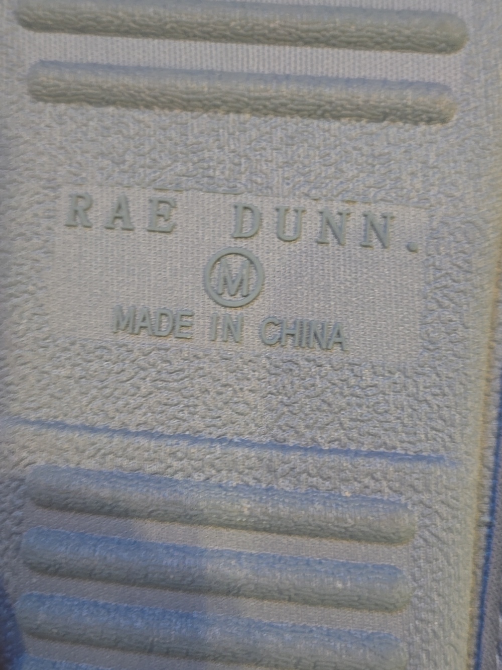 Rae Dunn "Rise and Shine" Denim Blue Slippers - Picture 7 of 11